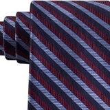 Tommy Hilfiger Men's Village Classic Textured Stripe Silk Tie Red Size Regular