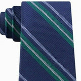 Tommy Hilfiger Men's Classic Textured Stripe Tie Green Size Regular