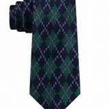 Tommy Hilfiger Men's Classic Holiday Argyle Silk Tie Green One Size