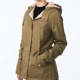 Collection B Juniors' Hooded Anorak Jacket Green Size Small
