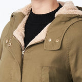 Collection B Juniors' Hooded Anorak Jacket Green Size Small