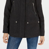 Celebrity Pink Juniors' Hooded Coat Charcoal Size Small