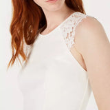 19 Cooper Women's Lace-Trim Open-Back A-Line Dress White Size Extra Large