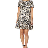 Betsey Johnson Women's Scuba Ruffle-Hem Dress Brown Size 8