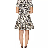 Betsey Johnson Women's Scuba Ruffle-Hem Dress Brown Size 8