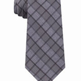 Calvin Klein Men's Jewel Graphic Check Slim Tie Gray Size Regular