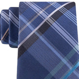 Kenneth Cole Reaction Men's Slim Plaid Tie Navy Size Regular
