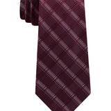 Kenneth Cole Reaction Men's Adam Slim Check Tie Dark Red Size Regular
