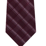 Kenneth Cole Reaction Men's Adam Slim Check Tie Dark Red Size Regular