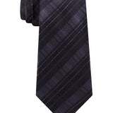 Kenneth Cole Reaction Men's Slim Tonal Iridescent Check Tie Black Size Regular