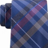 Kenneth Cole Reaction Men's Crossline Slim Plaid Tie Blue One Size