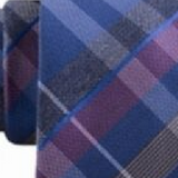 Kenneth Cole Reaction Men's Crossline Slim Plaid Tie Blue One Size