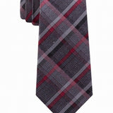 Kenneth Cole Reaction Men's Hudson Slim Plaid Tie Red Size Regular