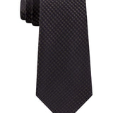 Kenneth Cole Reaction Men's Slim Fine Metallic Grid Tie Black Size Regular