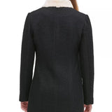 Calvin Klein Women's Faux Fur Faux Suede Jacket Black Size X-Large