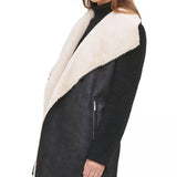 Calvin Klein Women's Faux Fur Faux Suede Jacket Black Size X-Large