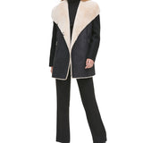 Calvin Klein Women's Faux Fur Faux Suede Jacket Black Size X-Large