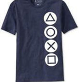 Ripple Junction Men's Playstation Buttons Graphic T-Shirt Blue Size Small