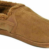 Gold Toe Men's Twin Gore Faux-Suede Slippers Dark Beige Size Medium
