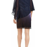 Connected Apparel Women's Overlay Ombre Dress Purple Size 16