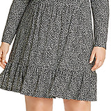 Michael Kors Women's Plus Animal Print V-Neck Dress White Size 1X