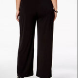 NY Collection Women's Plus Pull On Wide Leg Pants Black Size 2X