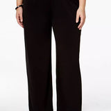 NY Collection Women's Plus Pull On Wide Leg Pants Black Size 2X