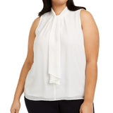 Calvin Klein Women's Plus Size Ruffle-Front Blouse White Size 3X