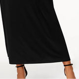 NY Collection Women's Plus Ruched Empire Maxi Dress Black Size 1X