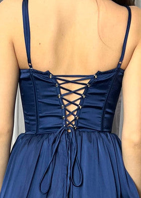 Maeve Corset Midi Dress - Navy