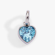 March 'faith' Heart Birthstone Charm
