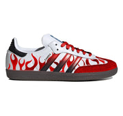 "Metallic Red Flames" Adidas Sambas Custom Shoes