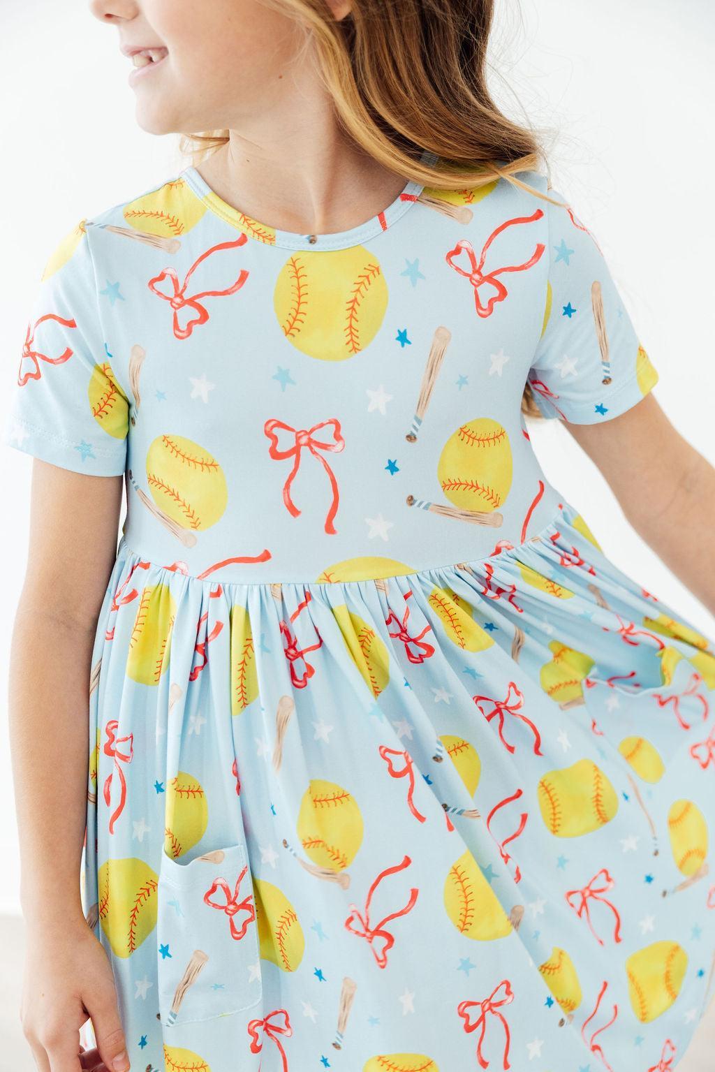Softball Sweetie S/s Pocket Twirl Dress