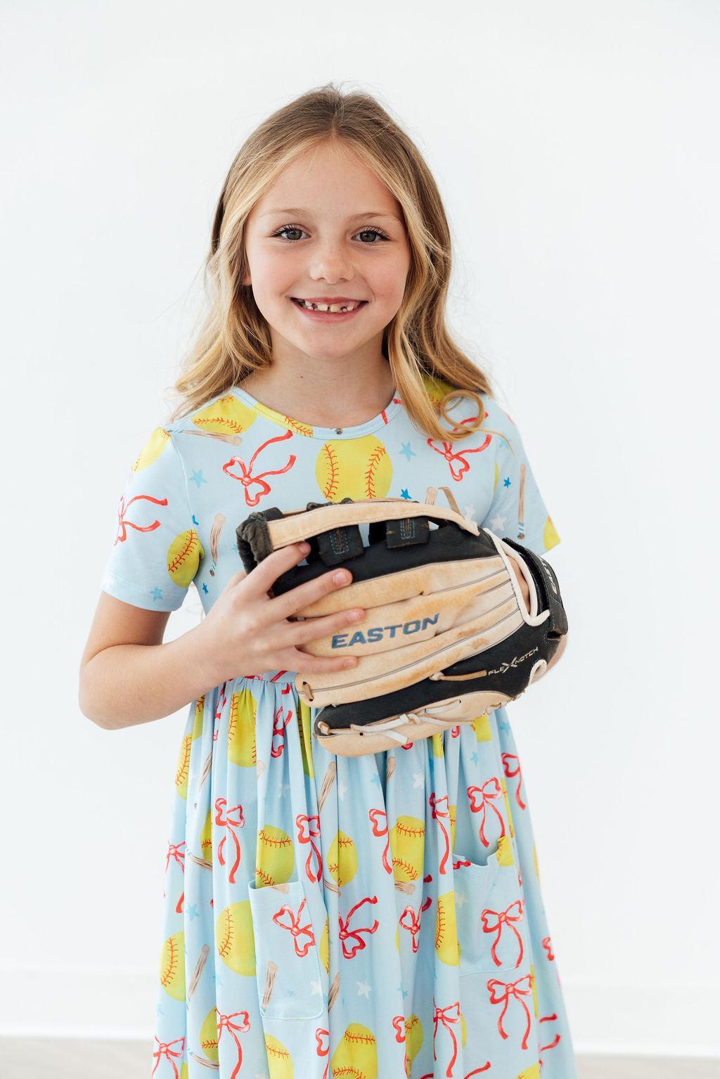 Softball Sweetie S/s Pocket Twirl Dress