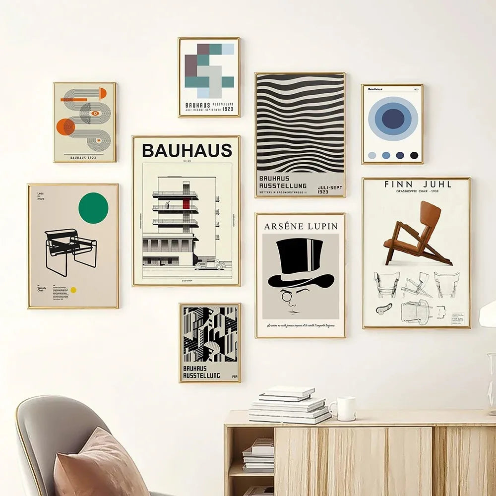 Modern Black & White Bauhaus Canvas Print