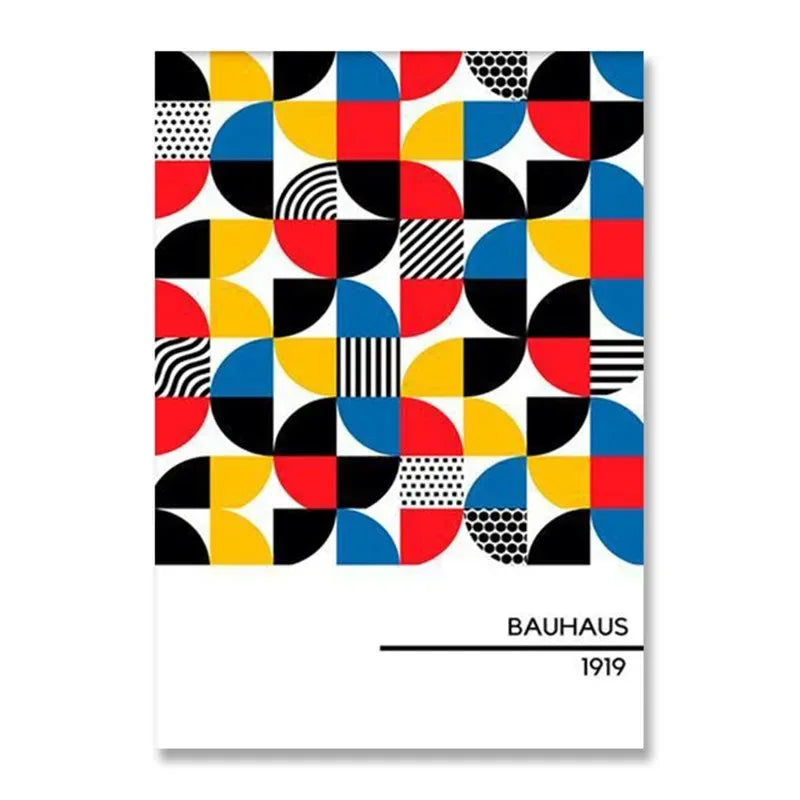 Modern Black & White Bauhaus Canvas Print