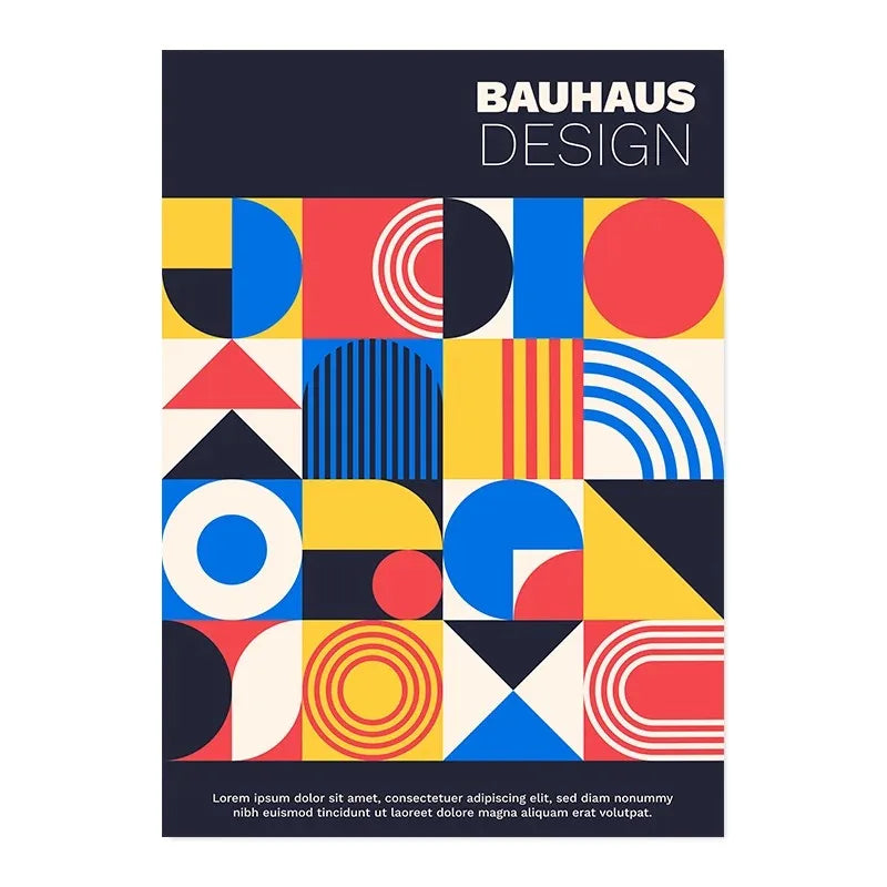 Modern Black & White Bauhaus Canvas Print