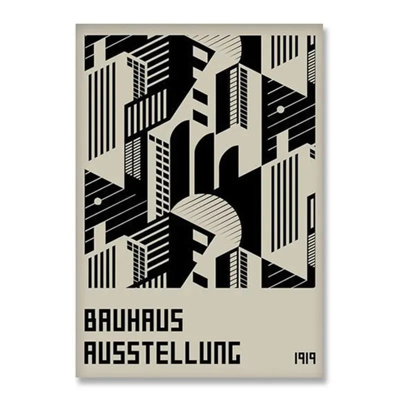Modern Black & White Bauhaus Canvas Print