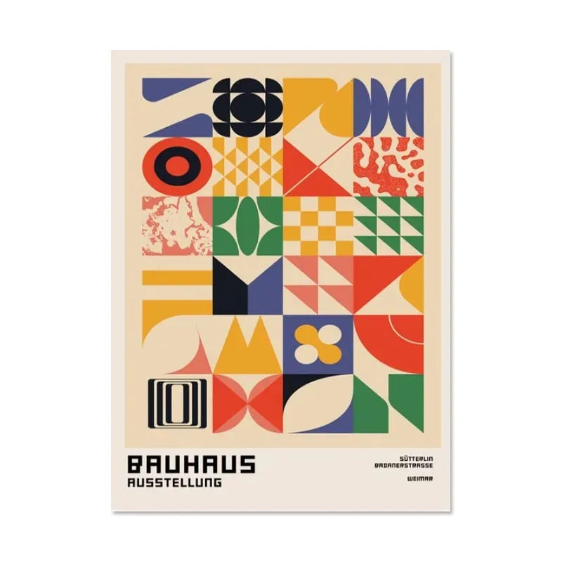 Modern Black & White Bauhaus Canvas Print