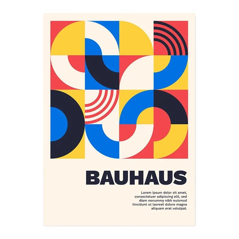 Modern Black & White Bauhaus Canvas Print