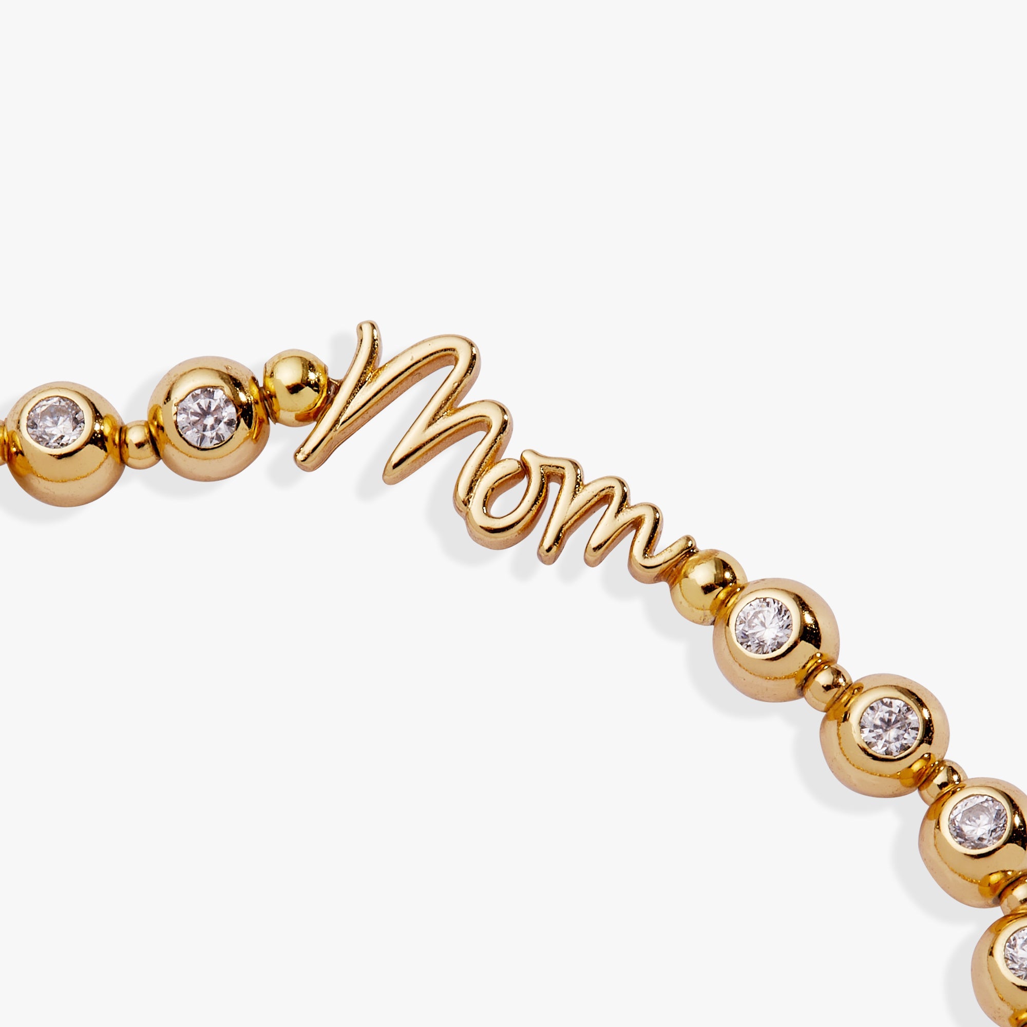 Mom Elongated Crystal Stretch Bracelet