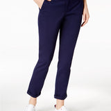 Tommy Hilfiger Women's Th Flex Cuffed Chino Straight Leg Pants Navy Size 16