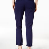 Tommy Hilfiger Women's Th Flex Cuffed Chino Straight Leg Pants Navy Size 16