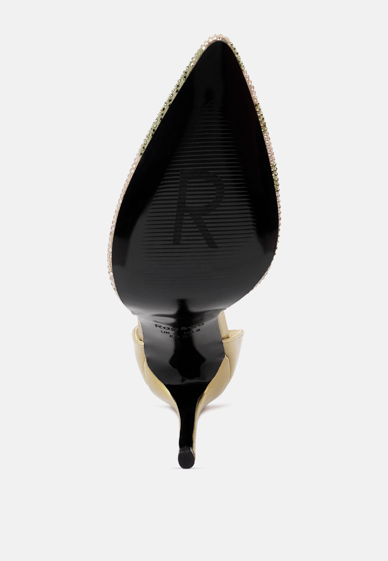 Nobles Rhinestone Patterned Stiletto Sandals