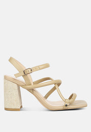 Artha Open Square Toe Block Heel Sandals