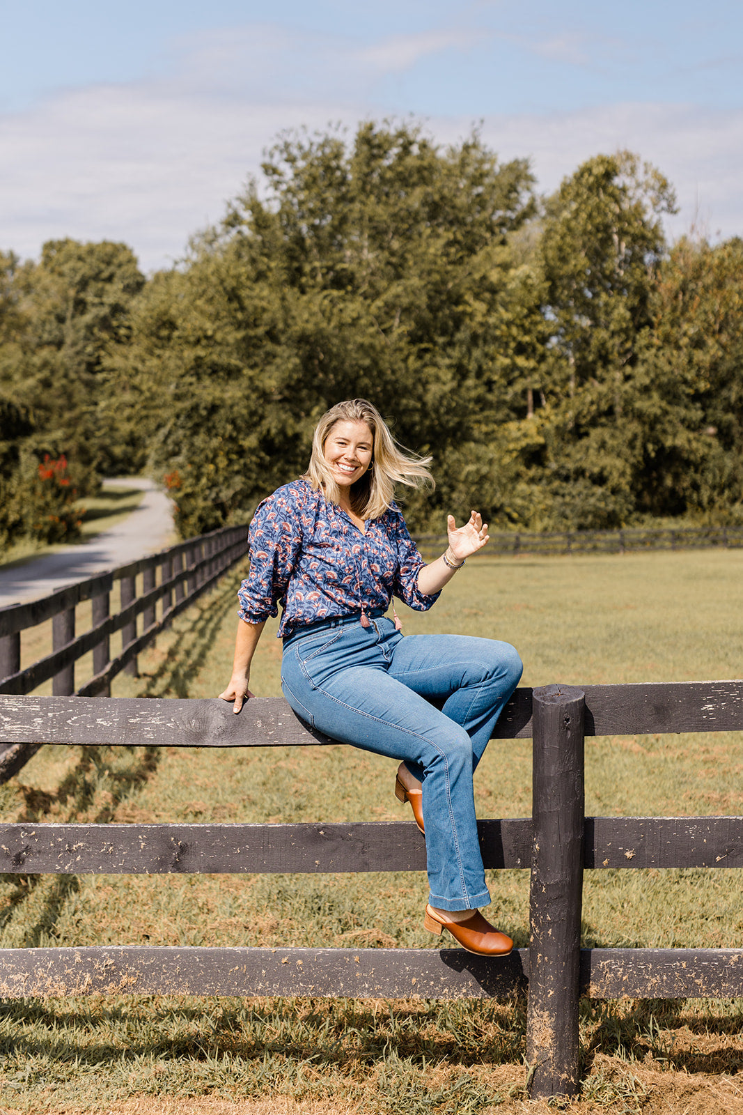 The Jess Top In Indigo Bloom | Includes Plus Size