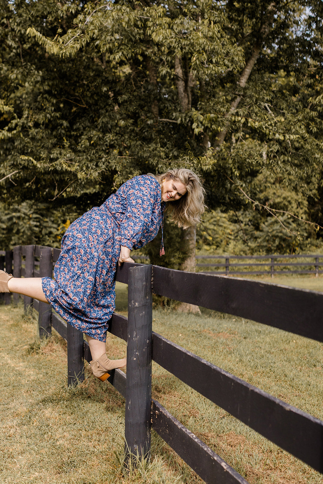 The Melissa Skirt In Indigo Bloom | Includes Plus Size