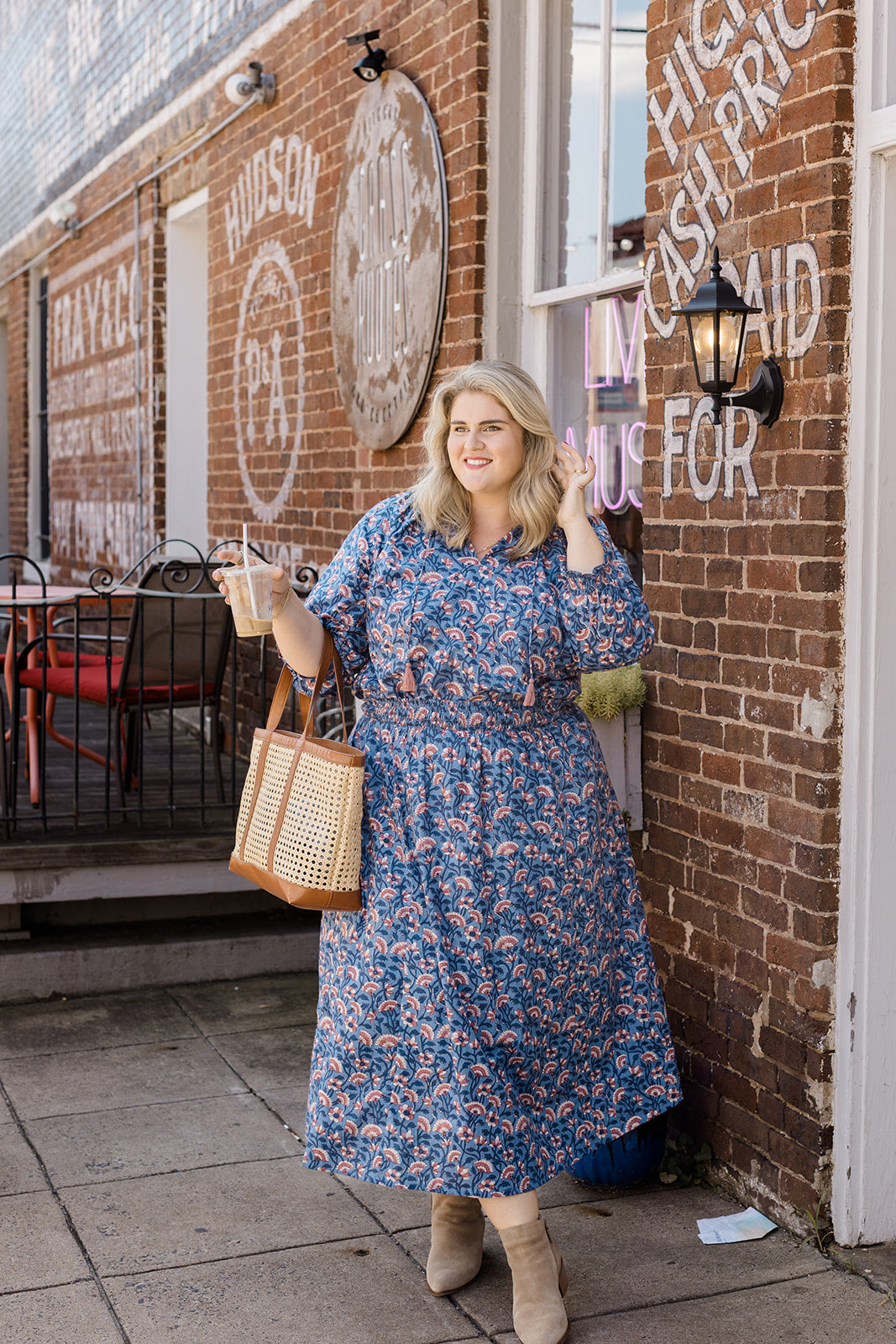 The Jess Top In Indigo Bloom | Includes Plus Size