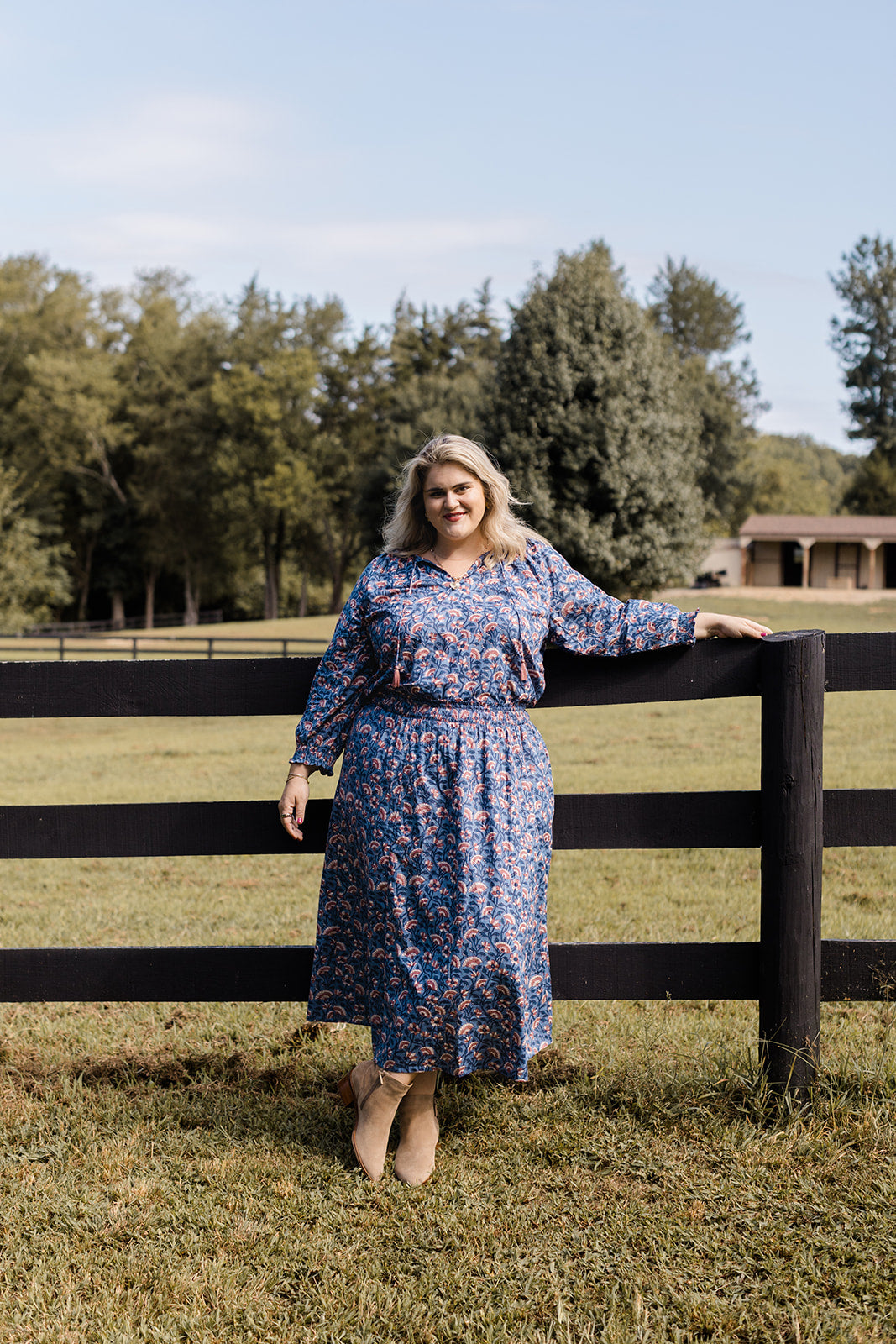 The Jess Top In Indigo Bloom | Includes Plus Size