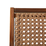 Outdoor Solid Wood and Rattan Accent Chair